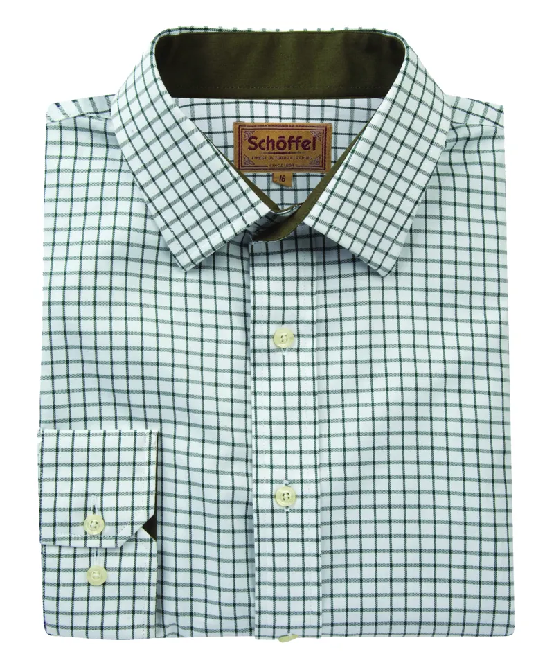 Schoffel Cambridge Check Shirt Dark Olive
